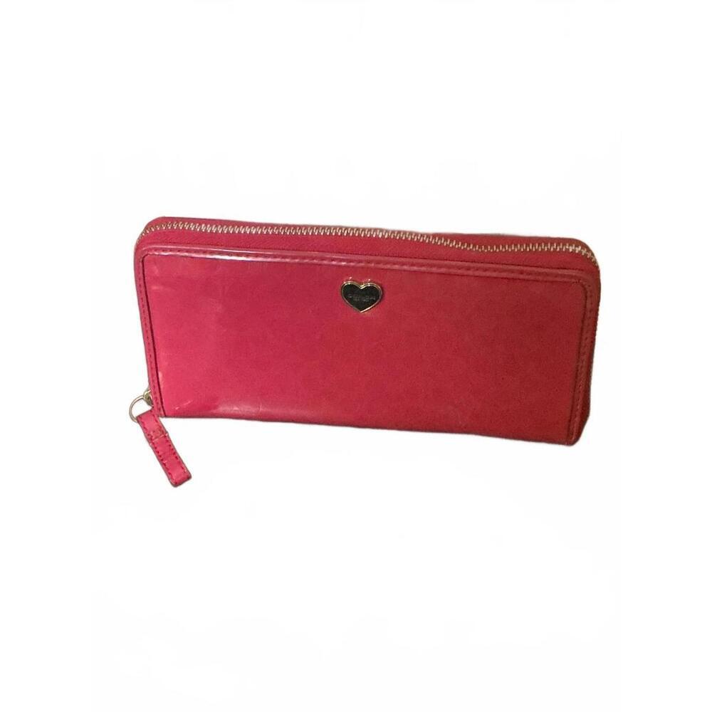 Coach Signature Leather checkbook zip top wallet